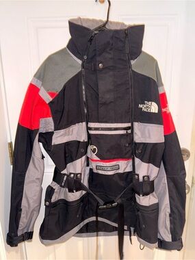 The North Face Steep Tech Jacket in Black, Gray & Red *rare colorway*